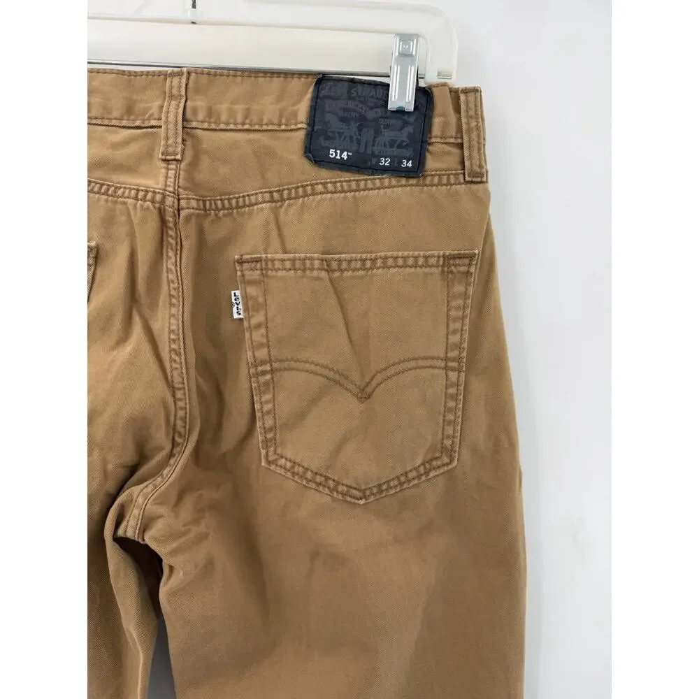 Levi’s Men’s 514 100% Cotton Jeans Pants Brown Size 32 X 34 Straight Leg